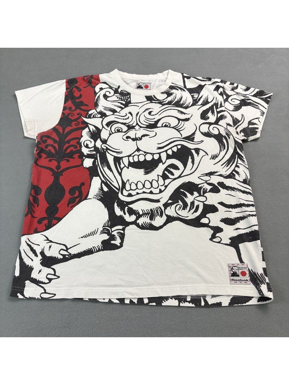 Rolland Berry Reebok Foo Dog Lion Chinese Art AOP All Over Print T Shirt Size XL